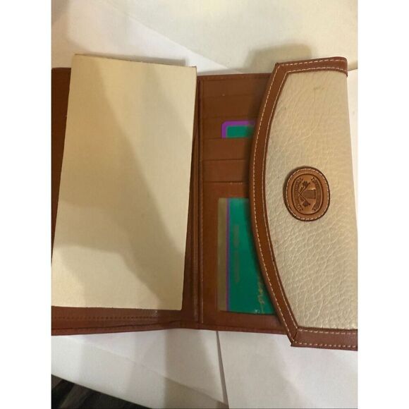 Michael Stevens Women's Leather Triple Frame Checkbook Wallet Clutch Cream NWOT - Picture 4 of 10